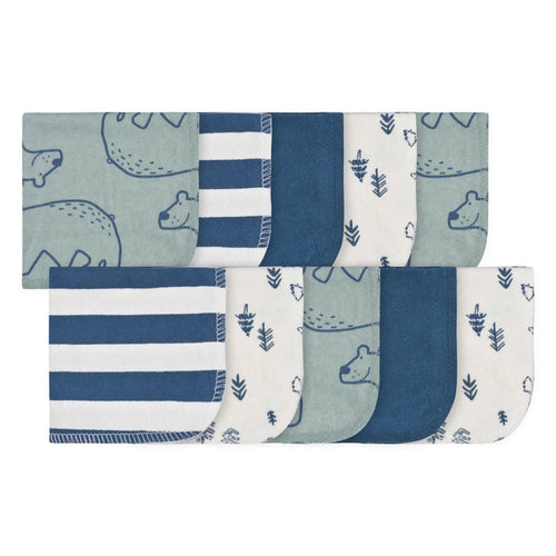 10-Pack Baby Boys Bear Washcloths