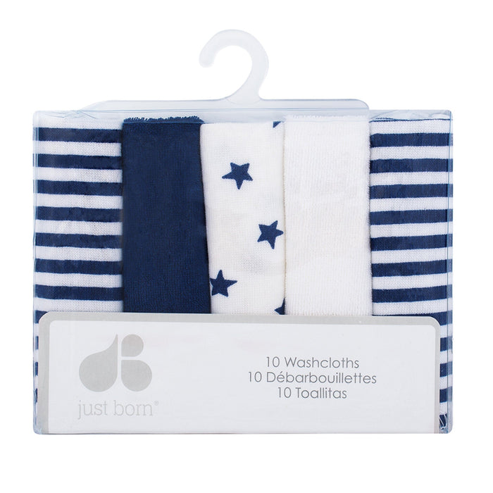 10-Pack Baby Boys Stars Washcloths