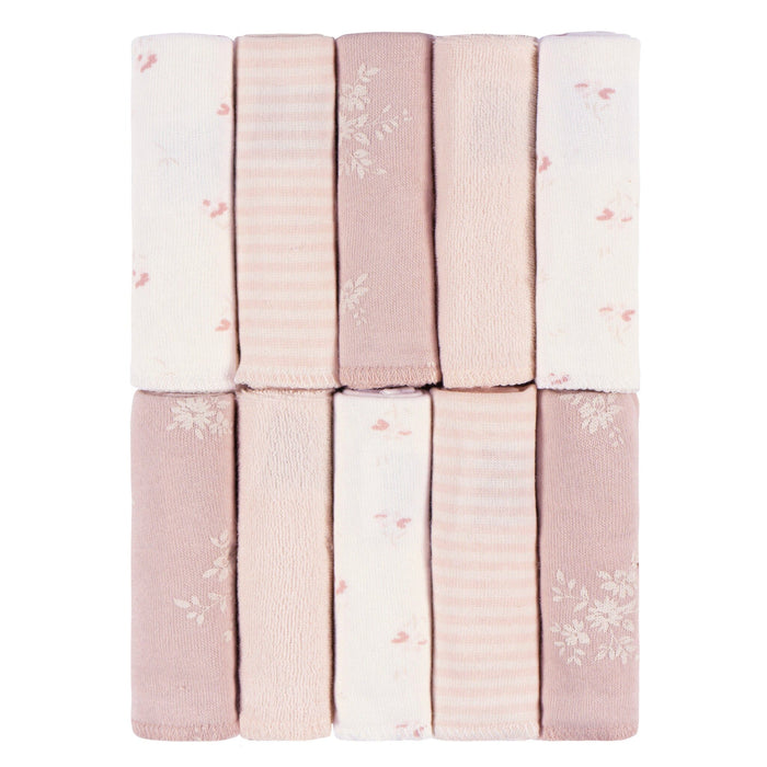 10-Pack Baby Girls Pink Terry Washcloths bath Just Born®
