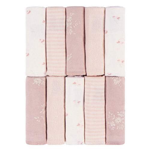 10-Pack Baby Girls Pink Terry Washcloths bath Just Born®