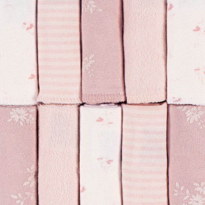 10-Pack Baby Girls Pink Terry Washcloths bath Just Born®