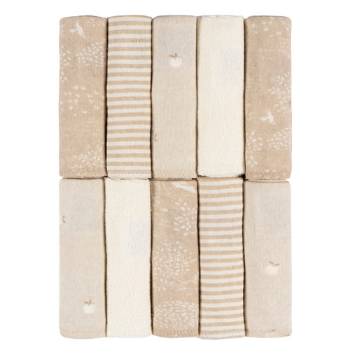 10-Pack Baby Neutral Tan Terry Washcloths bath Just Born®