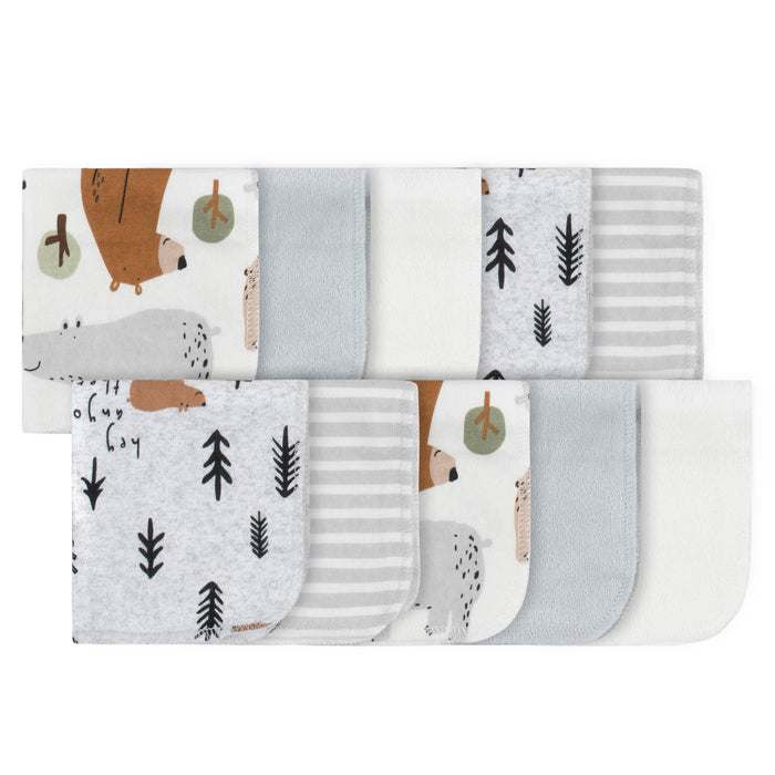 12-Piece Boys Bear Hooded Towel & Washcloth Set-Gerber Childrenswear