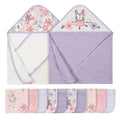 12-Piece Girls Bunny Ballerina Hooded Towel & Washcloth Set-Gerber Childrenswear
