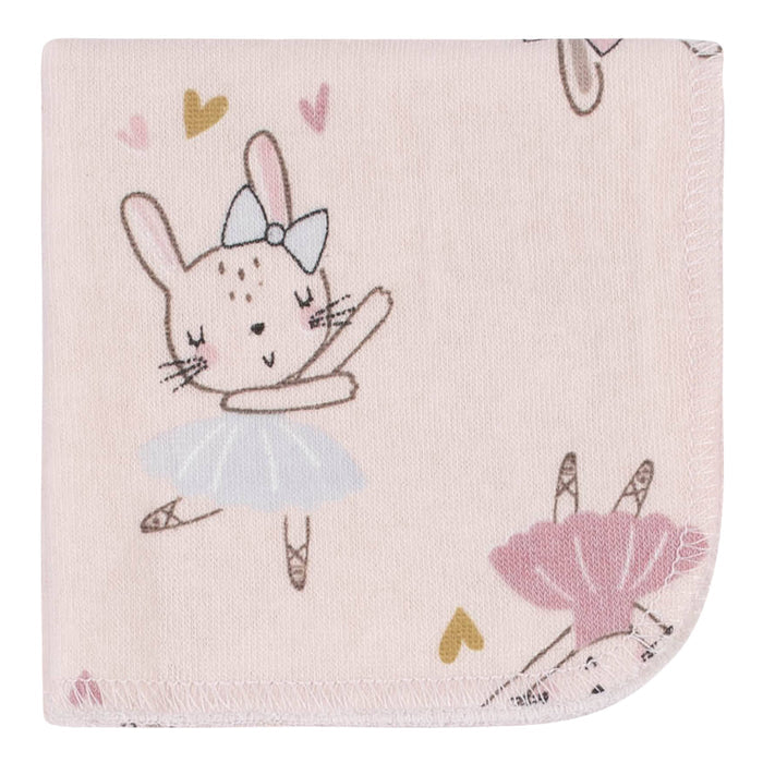 12-Piece Girls Bunny Ballerina Hooded Towel & Washcloth Set-Gerber Childrenswear