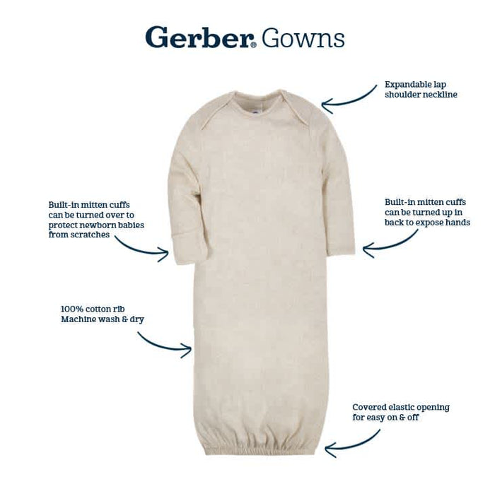 16-Piece Baby Boys Bear Gown, Mitten, Cap, & Sock Set-Gerber Childrenswear