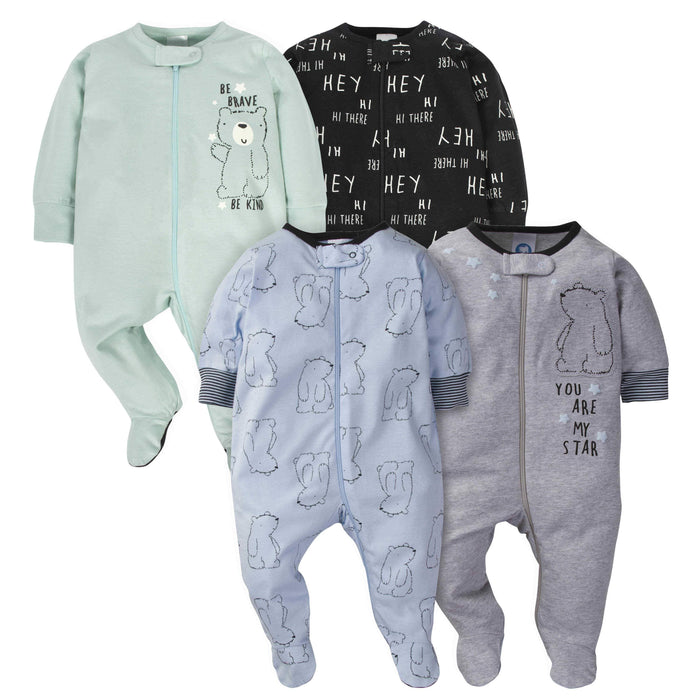 18-Piece Baby Boys Bear Sleep 'N Play, Onesies® Bodysuit, and Burpcloth Set-Gerber Childrenswear