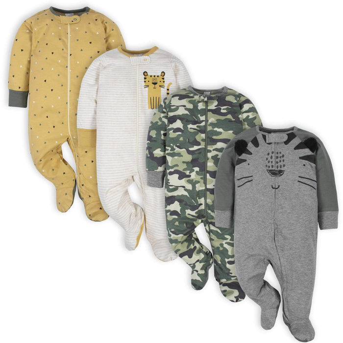 18-Piece Baby Boys Tiger Sleep 'N Play, Onesies® Bodysuit, and Burpcloth Set-Gerber Childrenswear