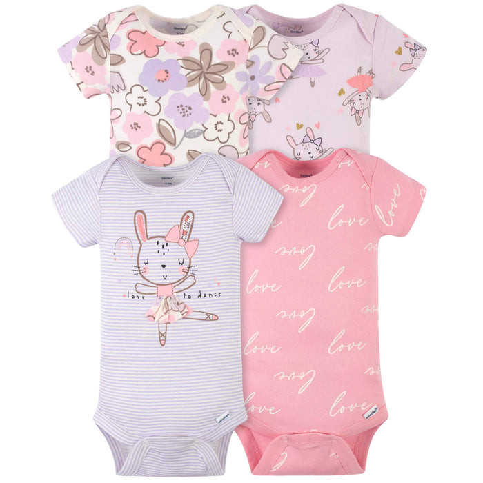 18-Piece Baby Girls Bunny Ballerina Onesies® Bodysuit, Mitten, Cap, & Sock Set-Gerber Childrenswear