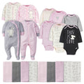 18-Piece Baby Girls Bunny Sleep 'N Play, Onesies® Bodysuit, and Burpcloth Set-Gerber Childrenswear