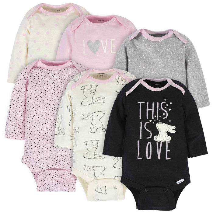 18-Piece Baby Girls Bunny Sleep 'N Play, Onesies® Bodysuit, and Burpcloth Set-Gerber Childrenswear
