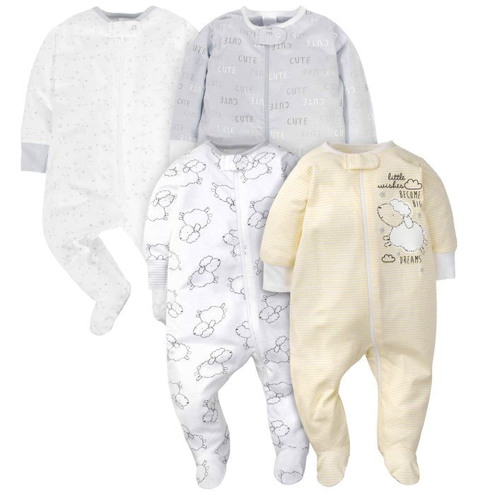 18-Piece Baby Neutral Sheep Sleep 'N Play, Onesies® Bodysuit, and Burpcloth Set-Gerber Childrenswear
