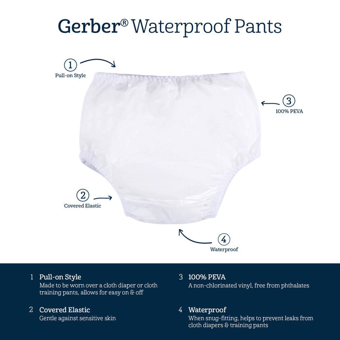2-Pack Baby and Toddler Neutral White Waterproof Pants