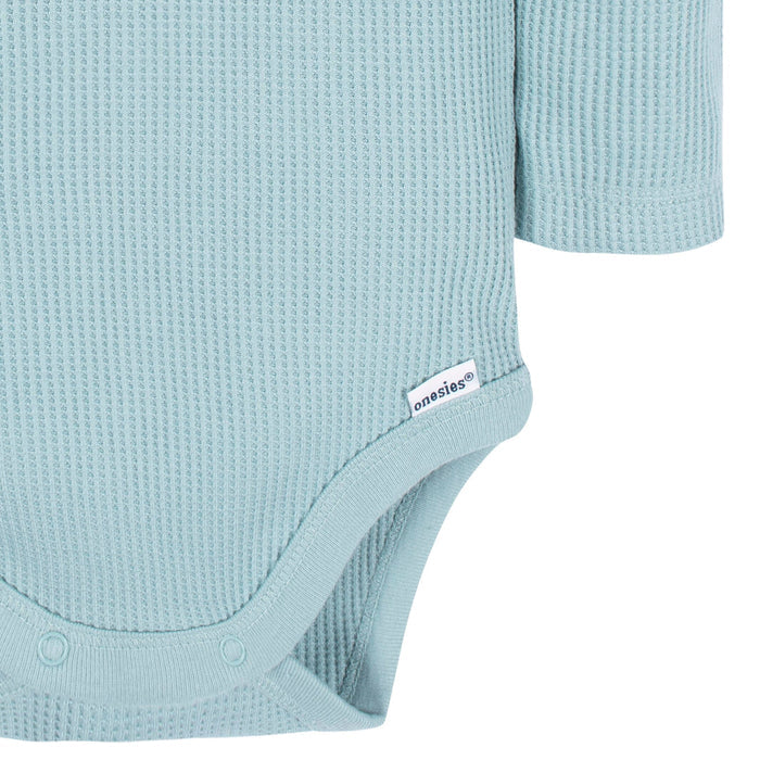 2-Pack Baby Boys Blue/Ivory Long Sleeve Onesies® Bodysuits