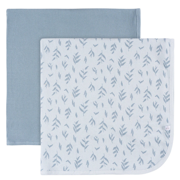 2-Pack Baby Boys Blue Leaf Cotton Thermal Blanket Blankets Gerber®