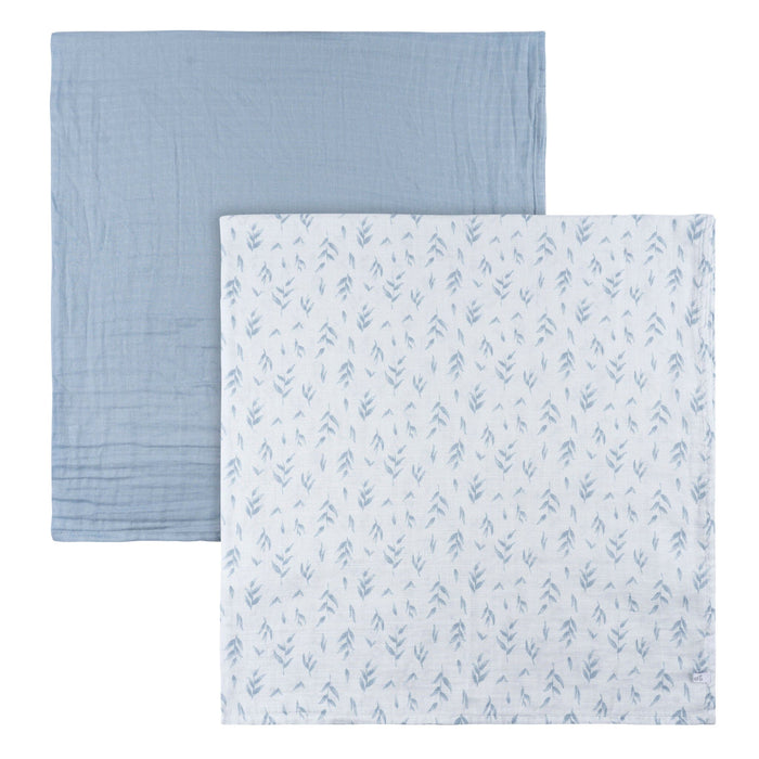 2-Pack Baby Boys Blue Leaf Swaddle Blanket Blankets Gerber®
