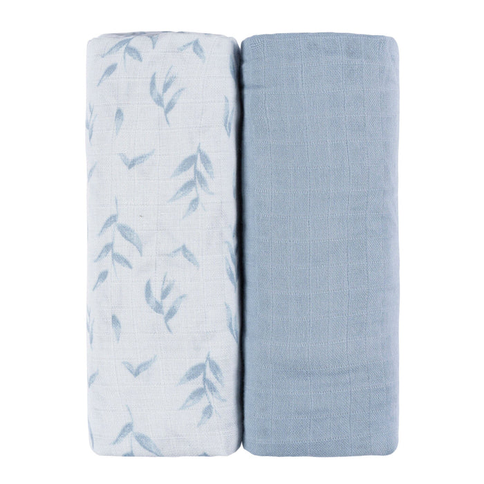 2-Pack Baby Boys Blue Leaf Swaddle Blanket Blankets Gerber®