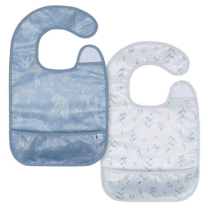 2-Pack Baby Boys Blue Wipeable Bibs Gerber®