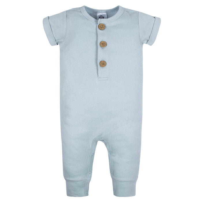 2-Pack Baby Boys Camo & Blue Short Sleeve Rompers-Gerber Childrenswear