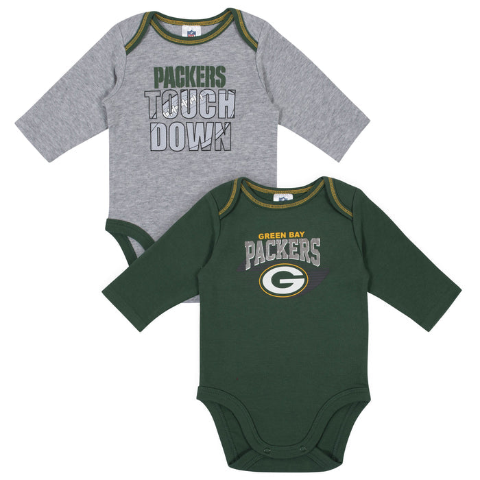 Baby Boys Green Bay Packers Long Sleeve Bodysuit, 2-pack -Gerber Childrenswear