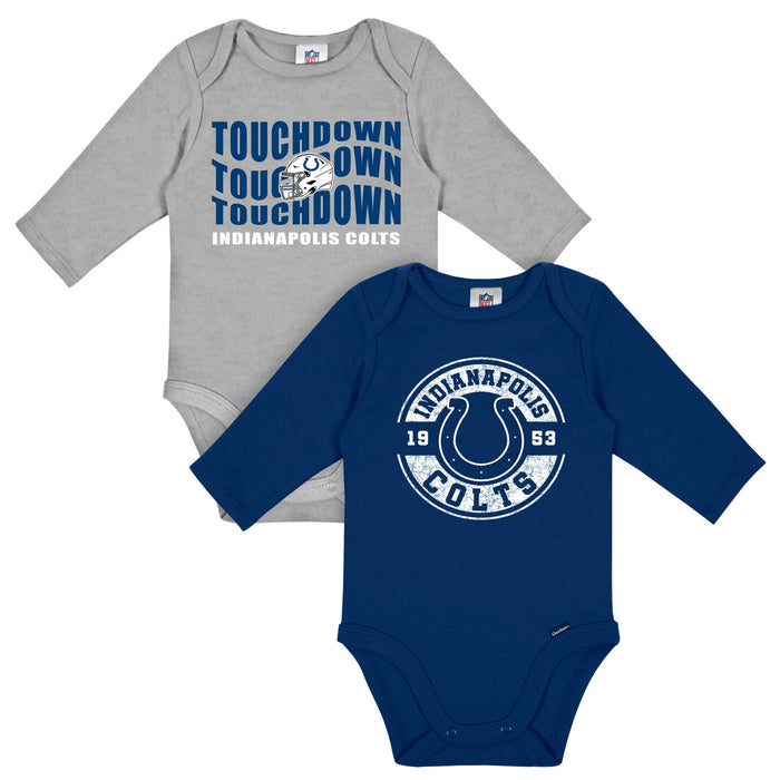2-Pack Baby Boys Indianapolis Colts Long Sleeve Bodysuit Set NFL NFL