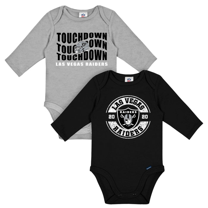 2-Pack Baby Boys Las Vegas Raiders Long Sleeve Bodysuit Set NFL NFL