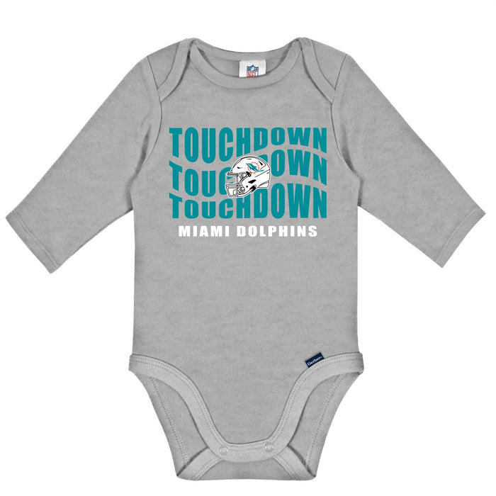 2-Pack Baby Boys Miami Dolphins Long Sleeve Bodysuit Set NFL NFL