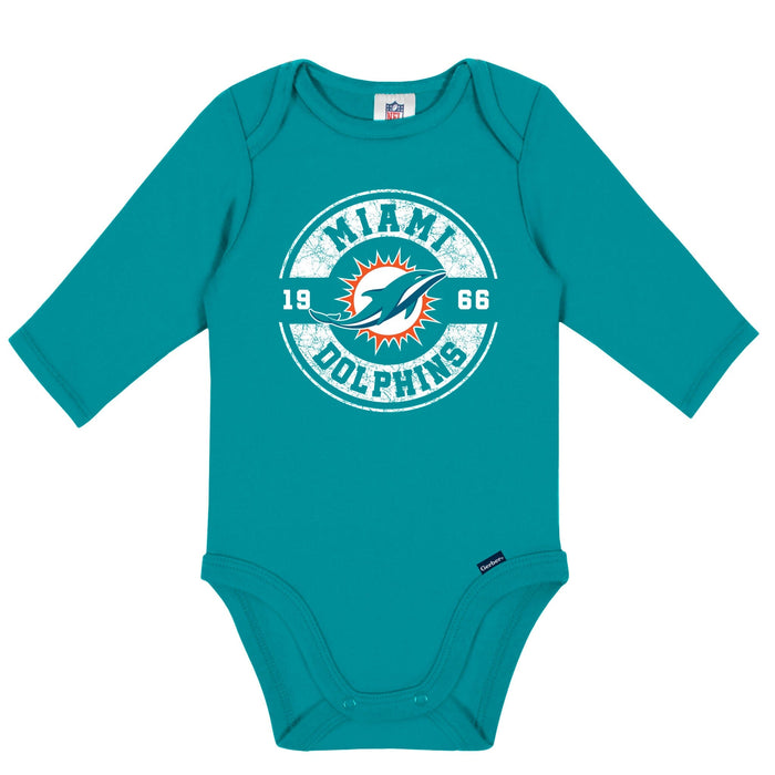 2-Pack Baby Boys Miami Dolphins Long Sleeve Bodysuit Set NFL NFL