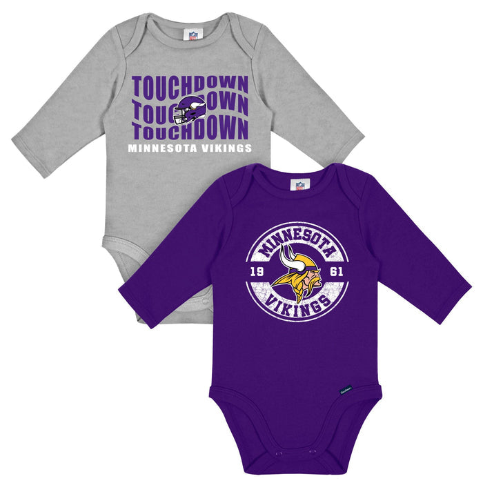 2-Pack Baby Boys Minnesota Vikings Long Sleeve Bodysuit Set NFL NFL