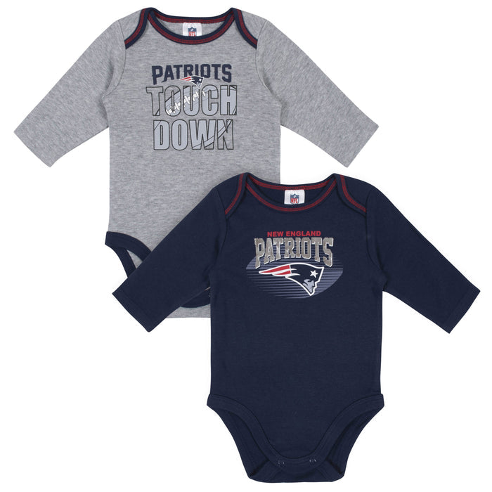 Baby Boys New England Patriots Long Sleeve Bodysuit, 2-pack -Gerber Childrenswear