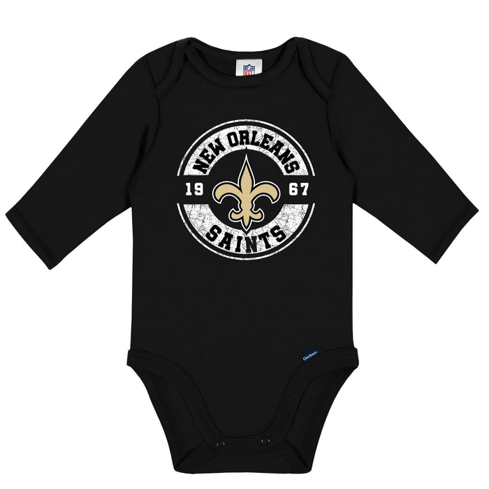 2-Pack Baby Boys New Orleans Saints Long Sleeve Bodysuit Set NFL NFL