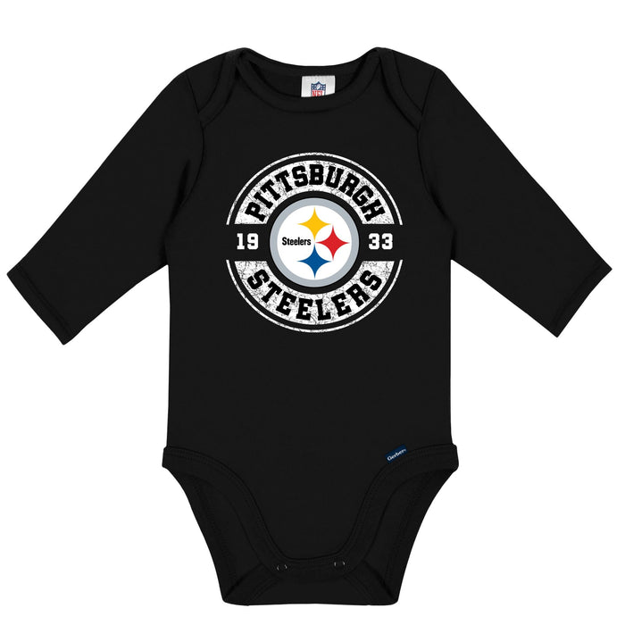 2-Pack Baby Boys Pittsburgh Steelers Long Sleeve Bodysuit Set NFL NFL