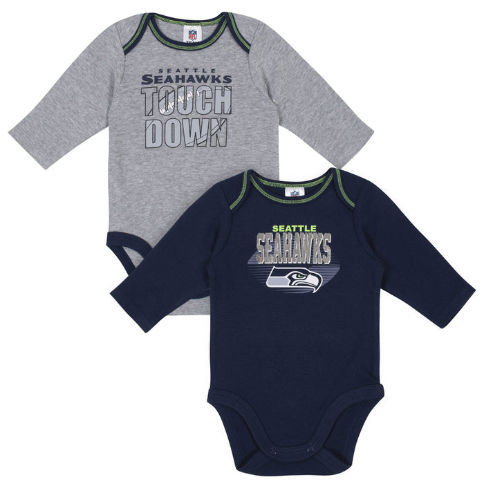 Baby Boys Seattle Seahawks Long Sleeve Bodysuit, 2-pack -Gerber Childrenswear