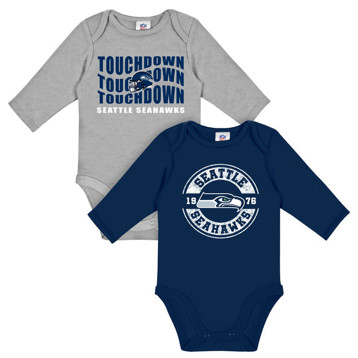 2-Pack Baby Boys Seattle Seahawks Long Sleeve Bodysuit Set NFL NFL