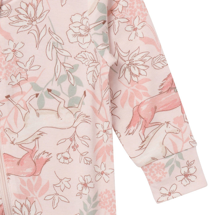 2-Pack Baby Girls Pink Long Sleeve Footless Romper Rompers Gerber®