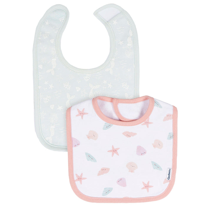 2-Pack Baby Girls She Sells Sea Shells Dribbler Bibs Bibs & Burp Cloths Gerber®
