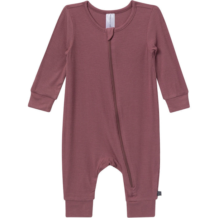2-Pack Baby Neutral Gray and Purple Long Sleeve Footless Romper Rompers Gerber®