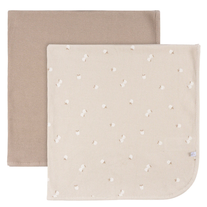 2-Pack Baby Neutral Tan Cotton Thermal Blanket Blankets Gerber®