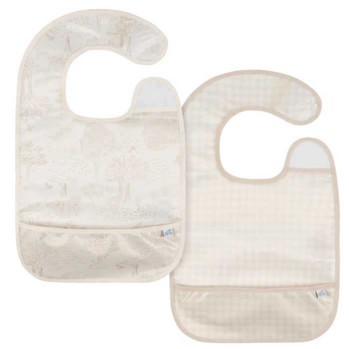 2-Pack Baby Neutral Tan Wipeable Bibs Gerber®