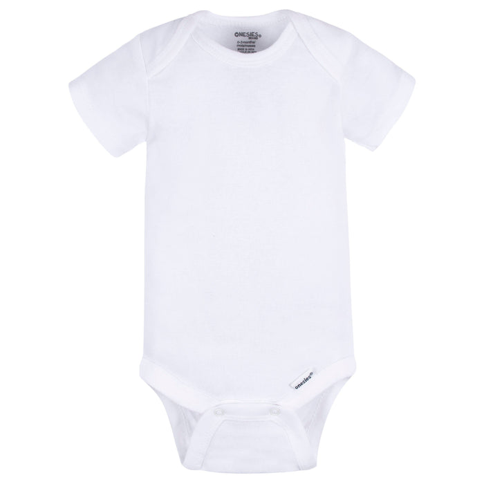 2-Pack Baby Neutral White Short Sleeve Onesies® Bodysuits