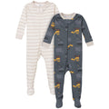 2-Pack Baby & Toddler Boys Construction Trucks Snug Fit Footed Cotton Pajamas-Gerber Childrenswear