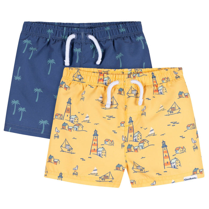 2-Pack Baby & Toddler Boys Lighthouse Swim Trunks Swimwear Gerber®