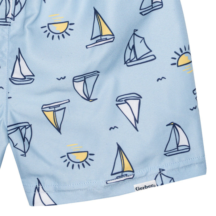 2-Pack Baby & Toddler Boys Sailboats Swim Trunks