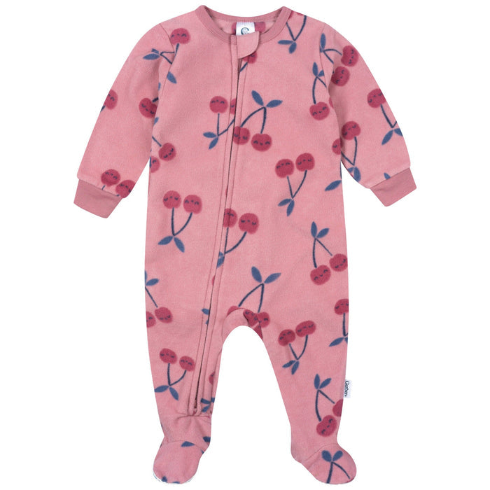 2-Pack Baby & Toddler Girls Cherries Footed Fleece Pajamas Sleepwear Gerber®