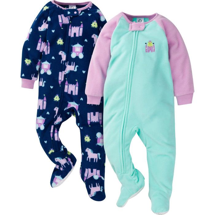 2-Pack Baby & Toddler Girls Princess Fleece Pajamas-Gerber Childrenswear