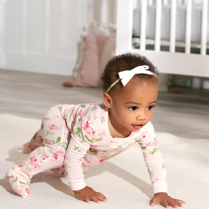 2-Pack Baby & Toddler Girls Rose Snug Fit Footed Cotton Pajamas-Gerber Childrenswear
