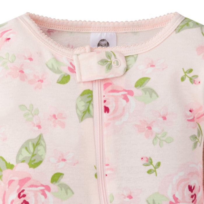 2-Pack Baby & Toddler Girls Rose Snug Fit Footed Cotton Pajamas-Gerber Childrenswear