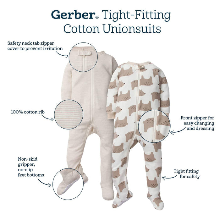 2-Pack Baby & Toddler Girls Rose Snug Fit Footed Cotton Pajamas-Gerber Childrenswear