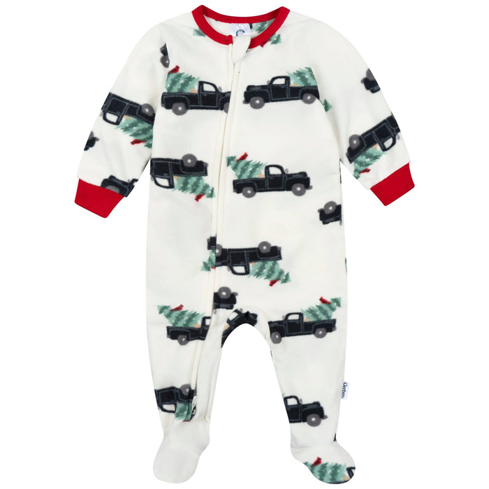 2-Pack Baby & Toddler Neutral Trucks Footed Fleece Pajamas Sleepwear Gerber®