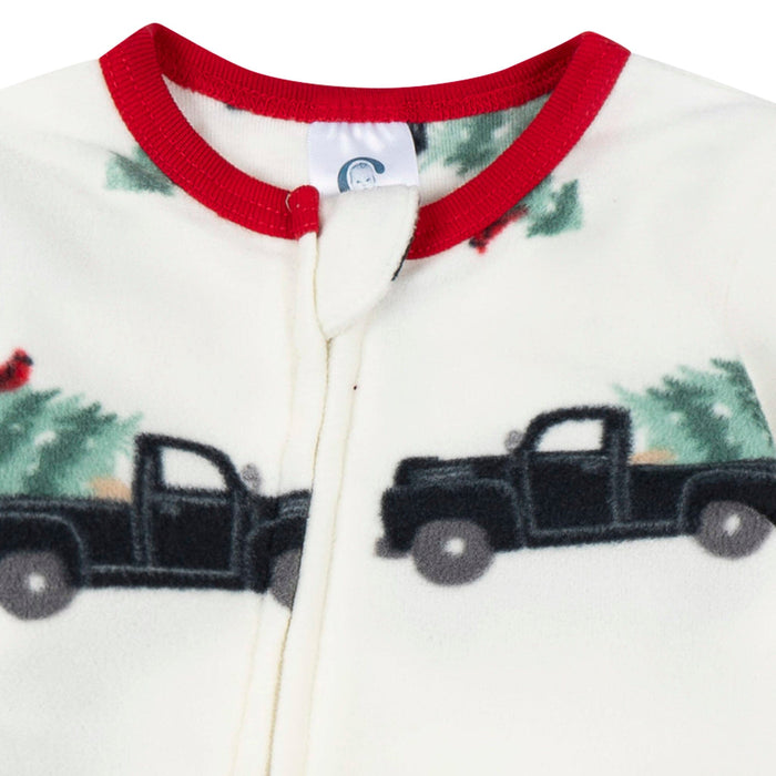 2-Pack Baby & Toddler Neutral Trucks Footed Fleece Pajamas Sleepwear Gerber®
